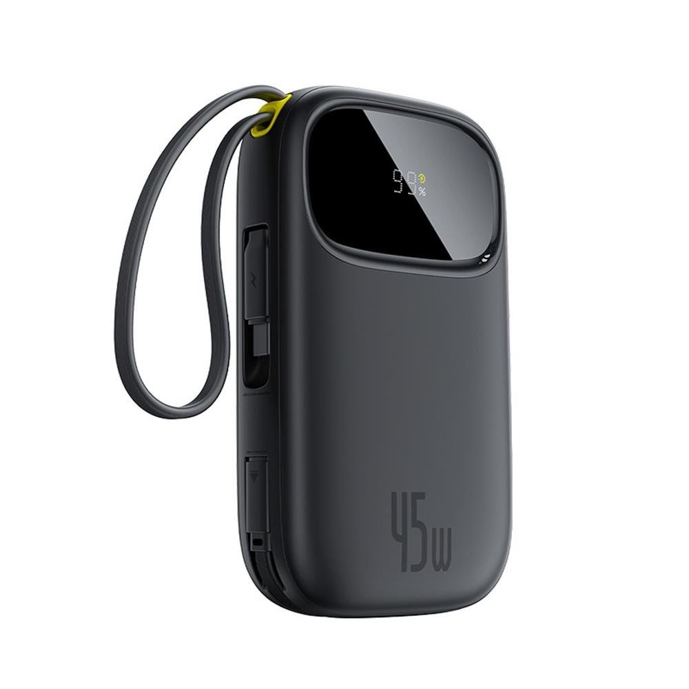 Baseus EnerFill FC31 20000mAh 45W Power Bank with Display with USB-C and Lightning Cables - Black - 20000 mAh Powerbank Sort E0028D00