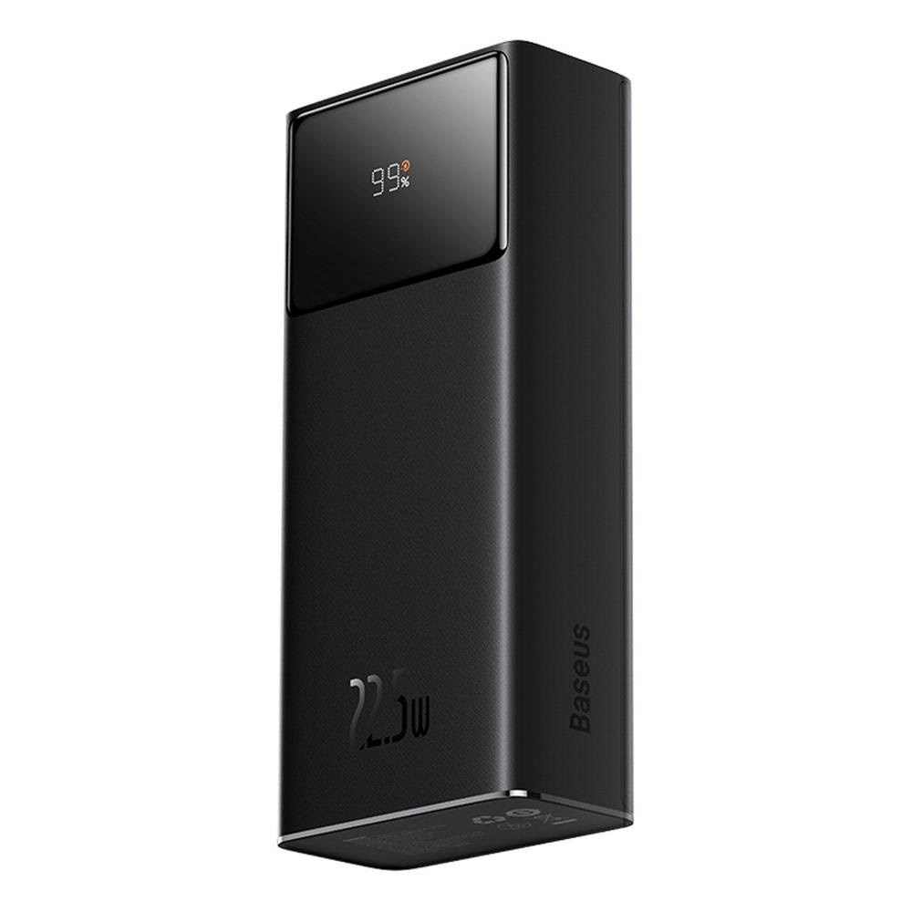 Baseus EnerFill FP41 30000mAh 22.5W Power Bank with Simple USB-A - USB-C 3A 30cm Cable - Black - 30000 mAh Powerbank Sort E0027K00