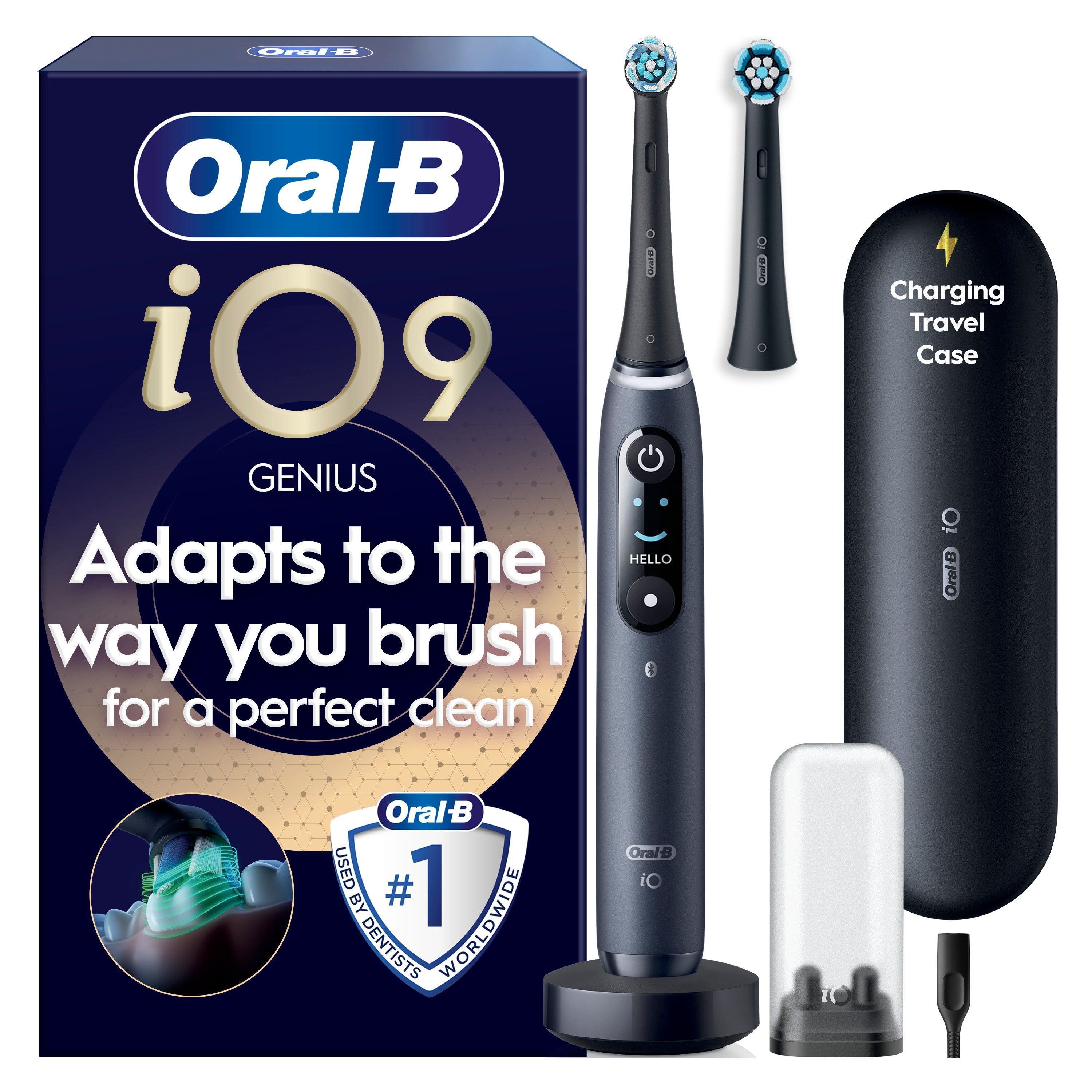 Oral-B Eltandbørste iO9 Black Onyx + 1 Extra Refill El Tandbørste 8006530067591