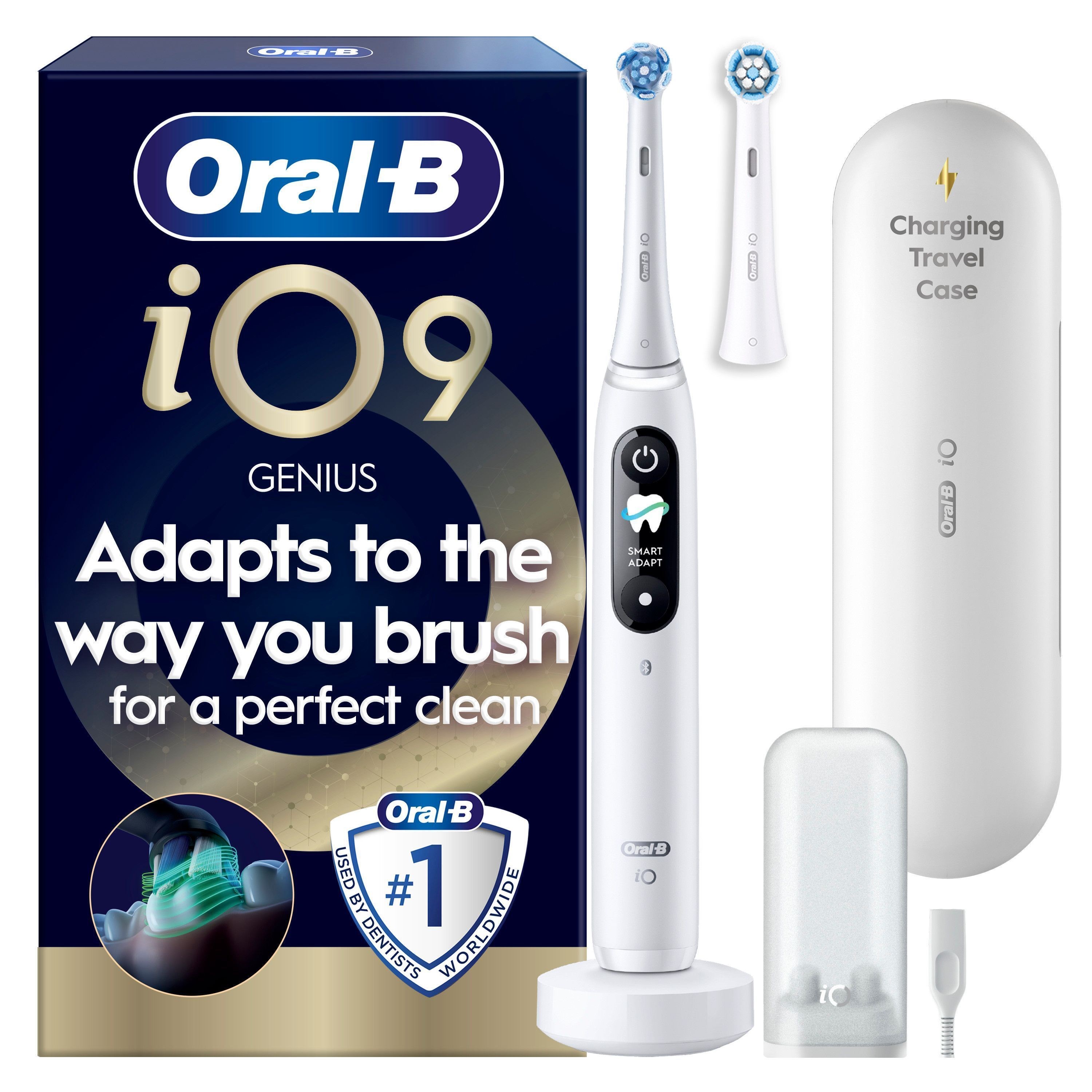 Oral-B Eltandbørste iO9 White Alabaster + 1 Extra Refill El Tandbørste 8006530067867