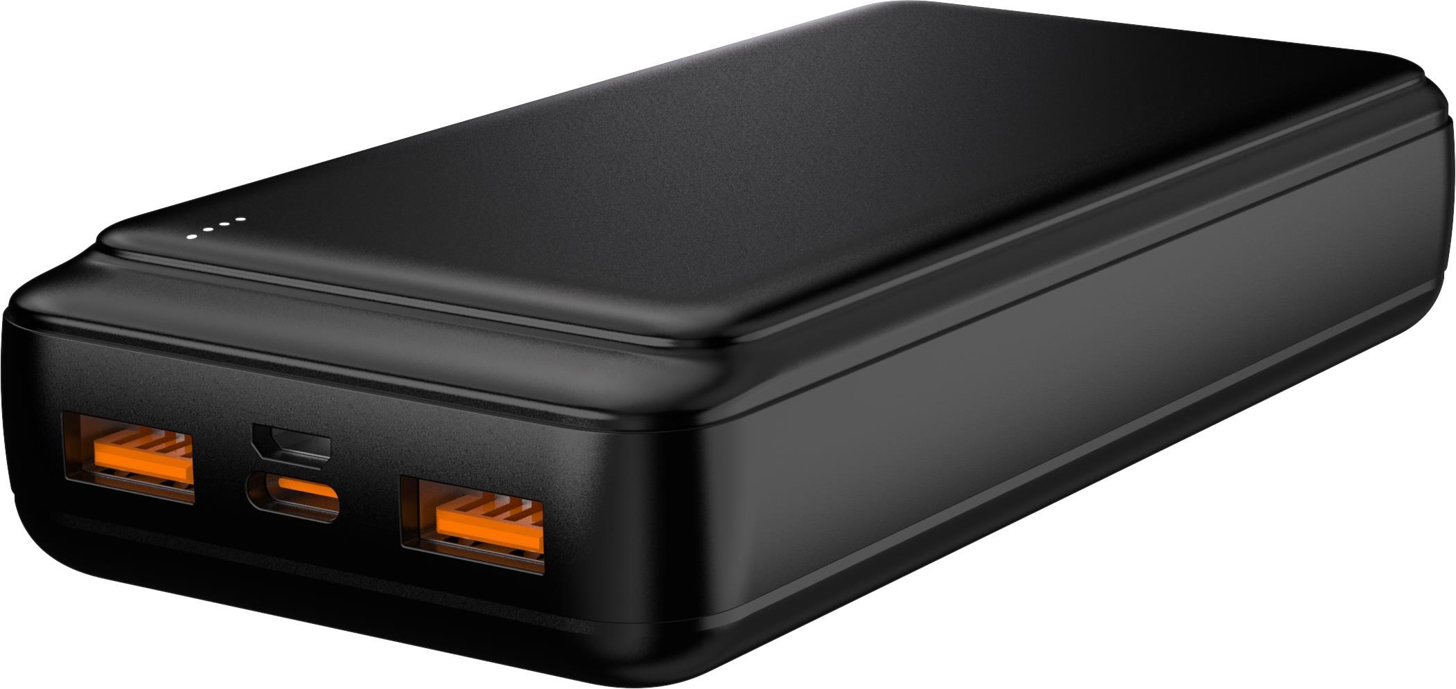 DENVER PQC-20009 - Fast charge Powerbank with 20000mAh battery - 20000 Ah Powerbank Sort