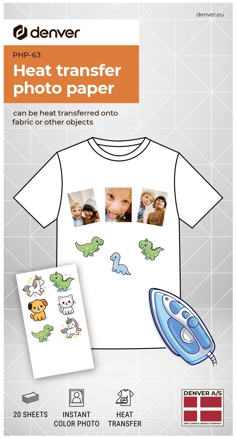 DENVER PHP-63 - Heat transfer photo print paper for Denver MCP-6010 printer Fotopapir
