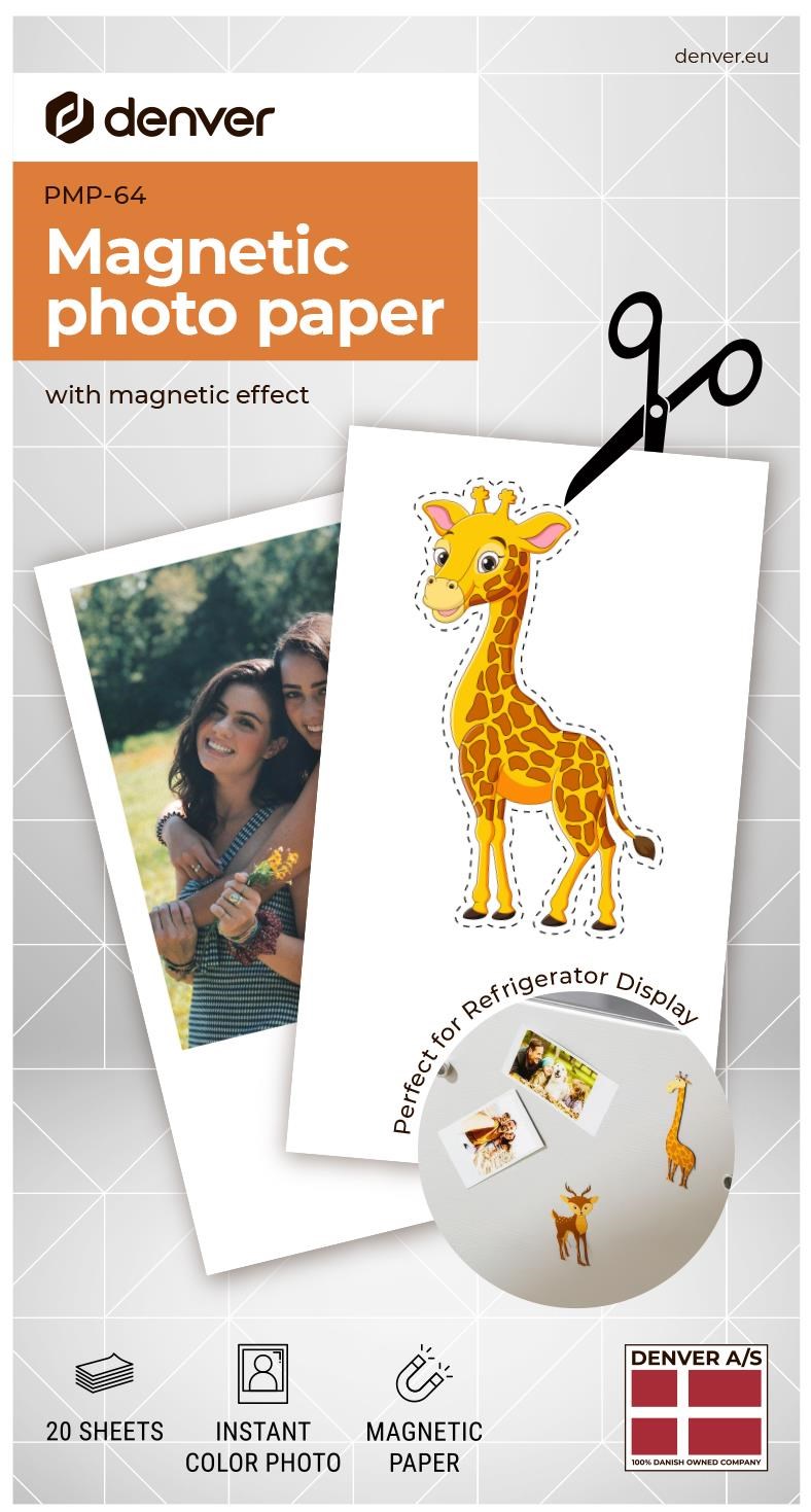 DENVER PMP-64 - Magnet photo print paper for Denver MCP-6010 printer Fotopapir