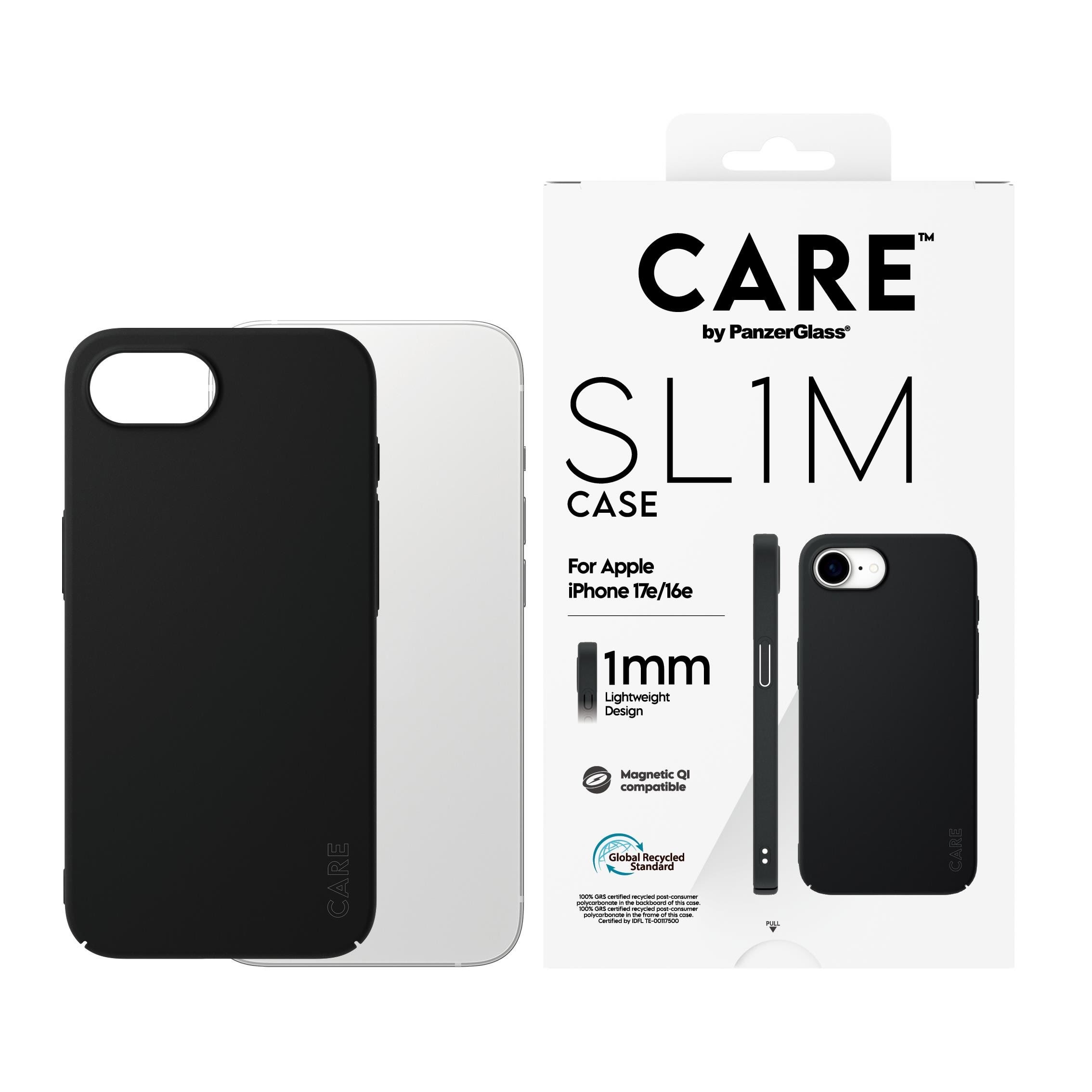 CARE by PanzerGlass SL1M Case Black w. MagSafe iPhone 17e | 16e Mobilcover CR52018