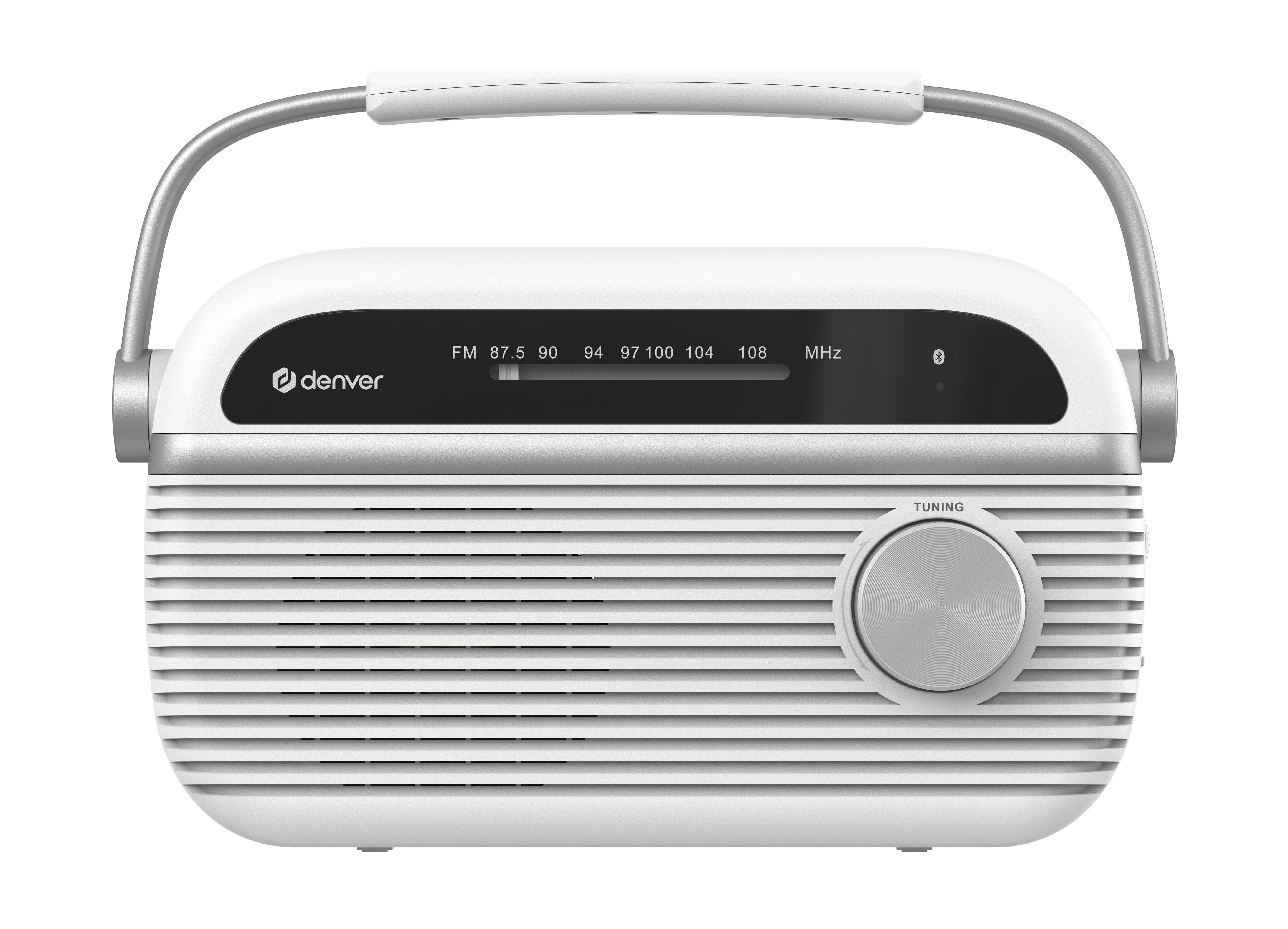 DENVER TRB-67W - FM analogue radio with Bluetooth function - white Stereoanlæg Hvid