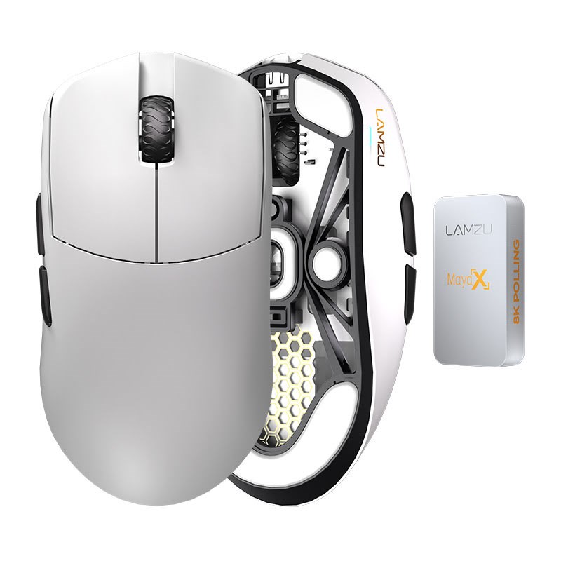 Lamzu Maya X - Gaming Mus - Optisk - 6 knapper - Hvid Mus 6975637430091