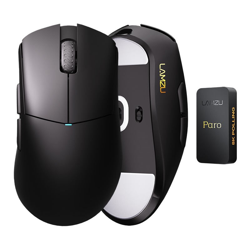 Lamzu Paro - Gaming Mus - Optisk - 6 knapper - Sort Mus 6975637430541