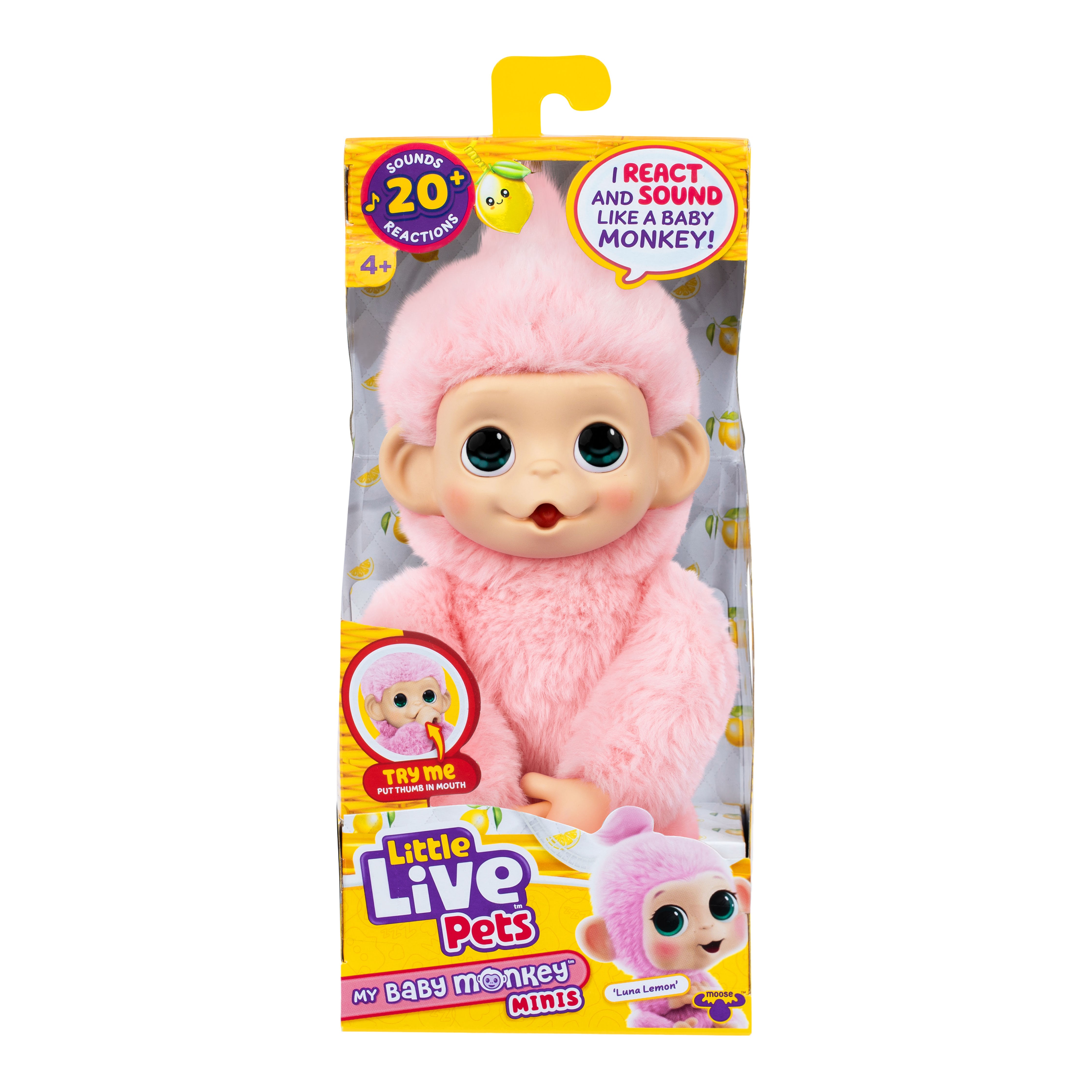 Little Live Pets My Baby Mini Monkey Pink Lemonz Bamser 26764