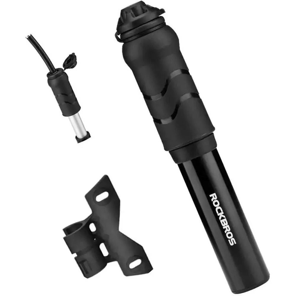 Rockbros 810PCS-HP Mini Hand Bicycle Pump with Presta & Schrader Hose - Black Cykeltilbehoer Rockbros-810PCS-HP
