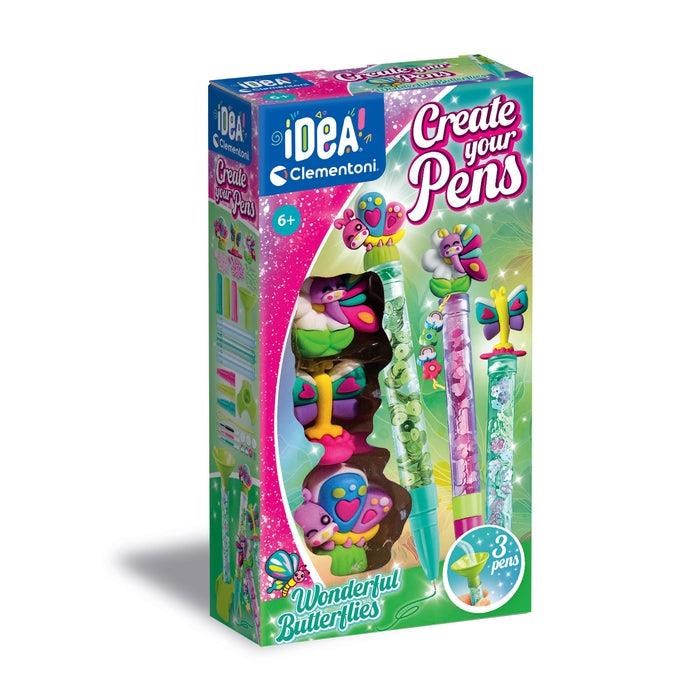 Clementoni Create Your Pens 3-Pack Wonderful Butterflies Hobbyartikel 18169