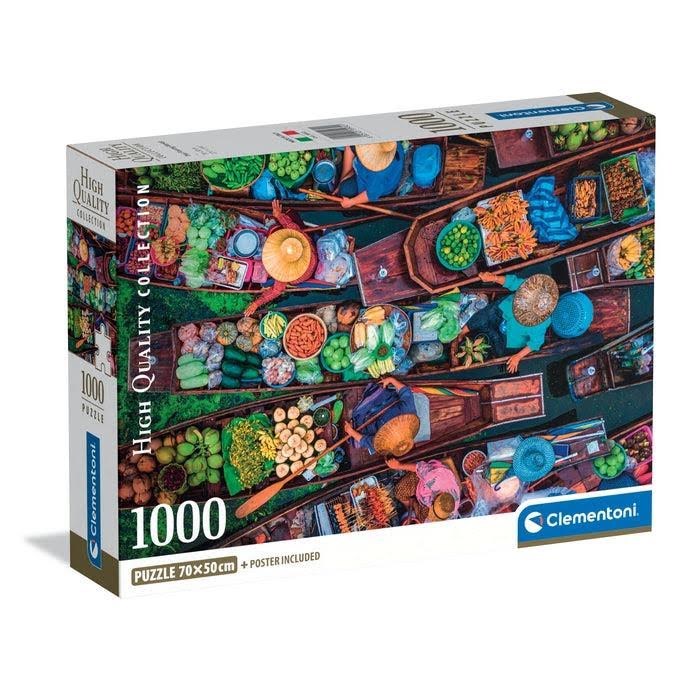 Clementoni Puzzle 1000 Pcs CB High Quality Collection Thai Floating Market Puslespil 39932