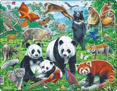 Larsen Puzzles Puzzle Chinese wildlife - 56 pieces Maxi (36.5x28.5 cm) 2D Puslespil Puslespil FH43