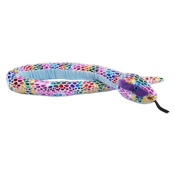 Wild Republic Plush Toy Snakes 137 cm Foil Dotted Rainbow Bamser 27778