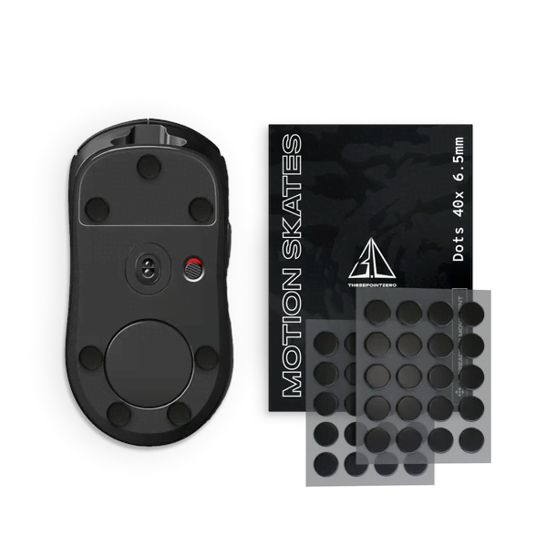 Threepointzero Motion Skates - Dots 40x 6.5mm - Universal Musemåtte Sort TPZ-MS-DOTS