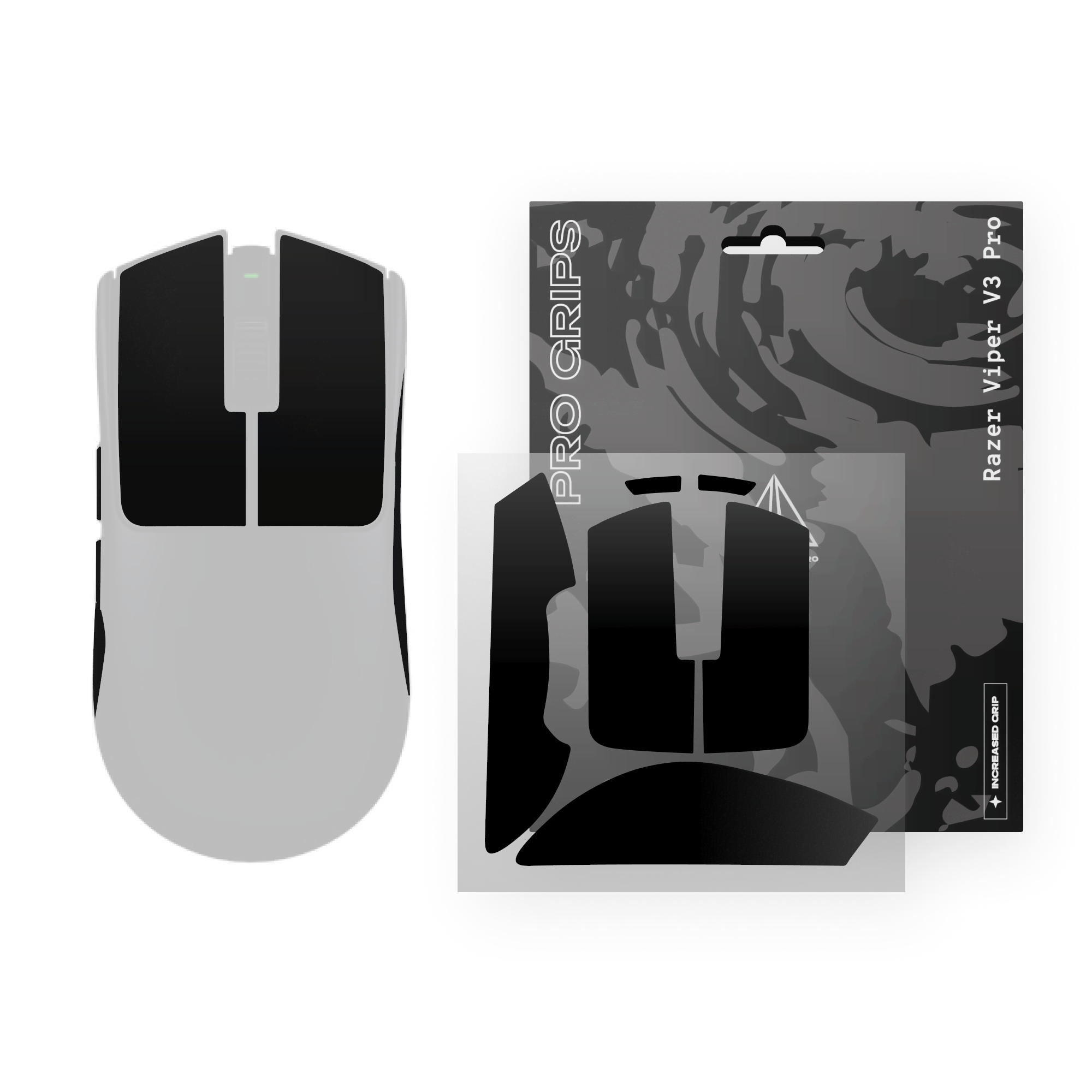 Threepointzero Pro Grips - for Razer Viper V3 Pro/Viper V3 SE Musemåtte Sort TPZ-PG-RDV3Pro