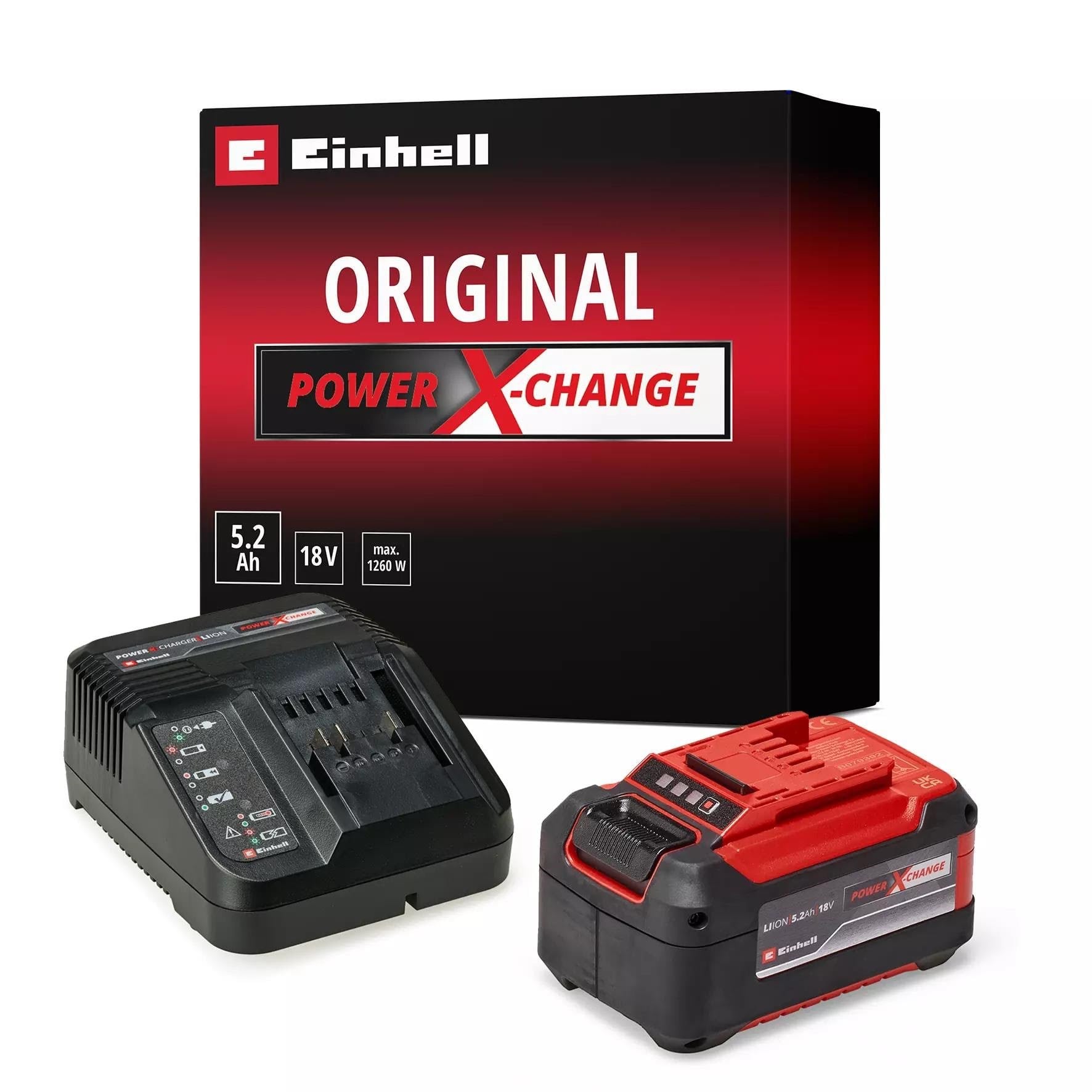 Einhell 5.2 Ah PXC Starter-Kit battery charger Akku Lader 4512147