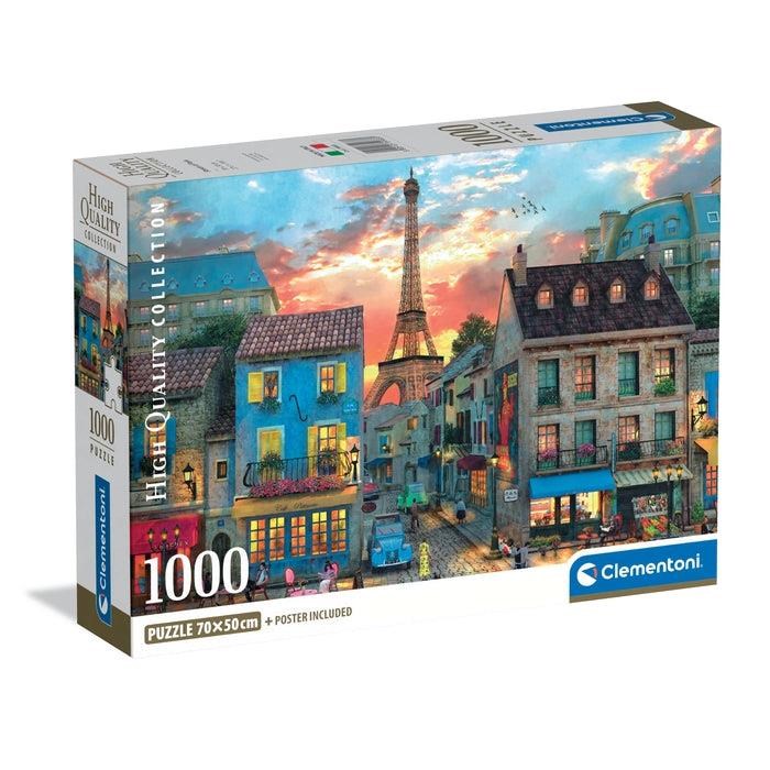 Clementoni Puzzle 1000 Pcs CB High Quality Collection Streets Of Paris Puslespil 39983
