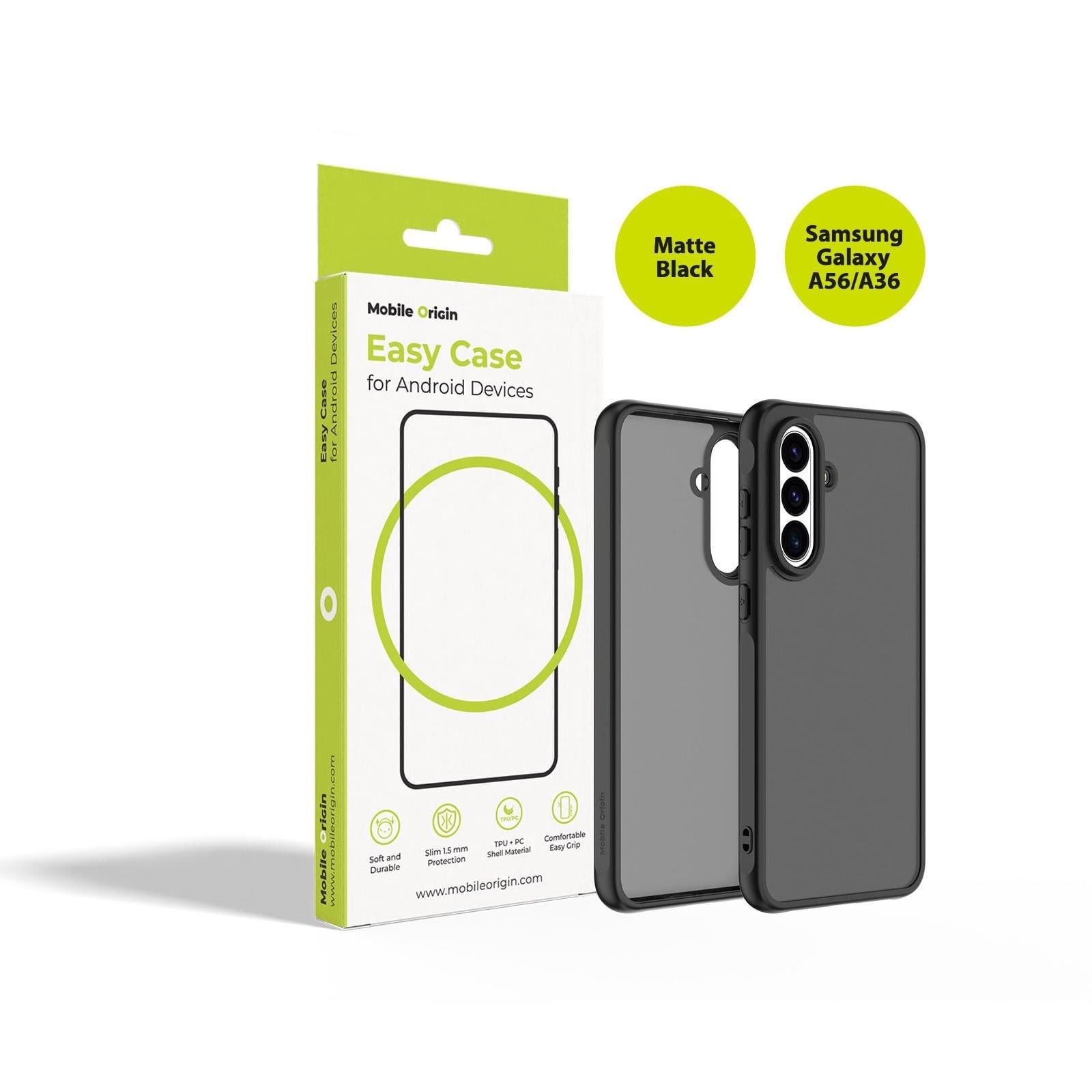 Mobile Origin Easy Case matte black - Samsung Galaxy A56/A36 Mobilcover MO-HYMBL-A56A36