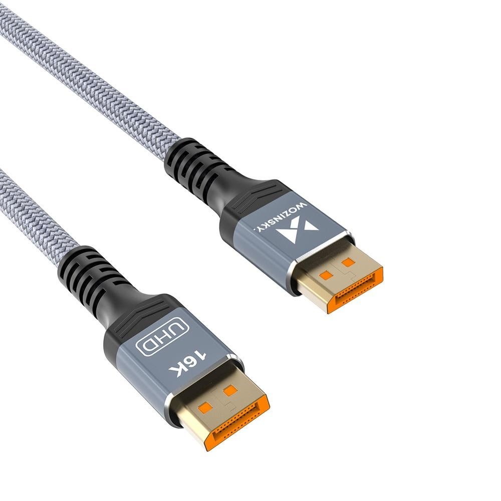 Wozinsky WPS-16AYL1S DisplayPort 2.1 Cable 80Gb/s 16K@60Hz 8K@120Hz 4K@240Hz HDR HDCP DSC 1m - Black