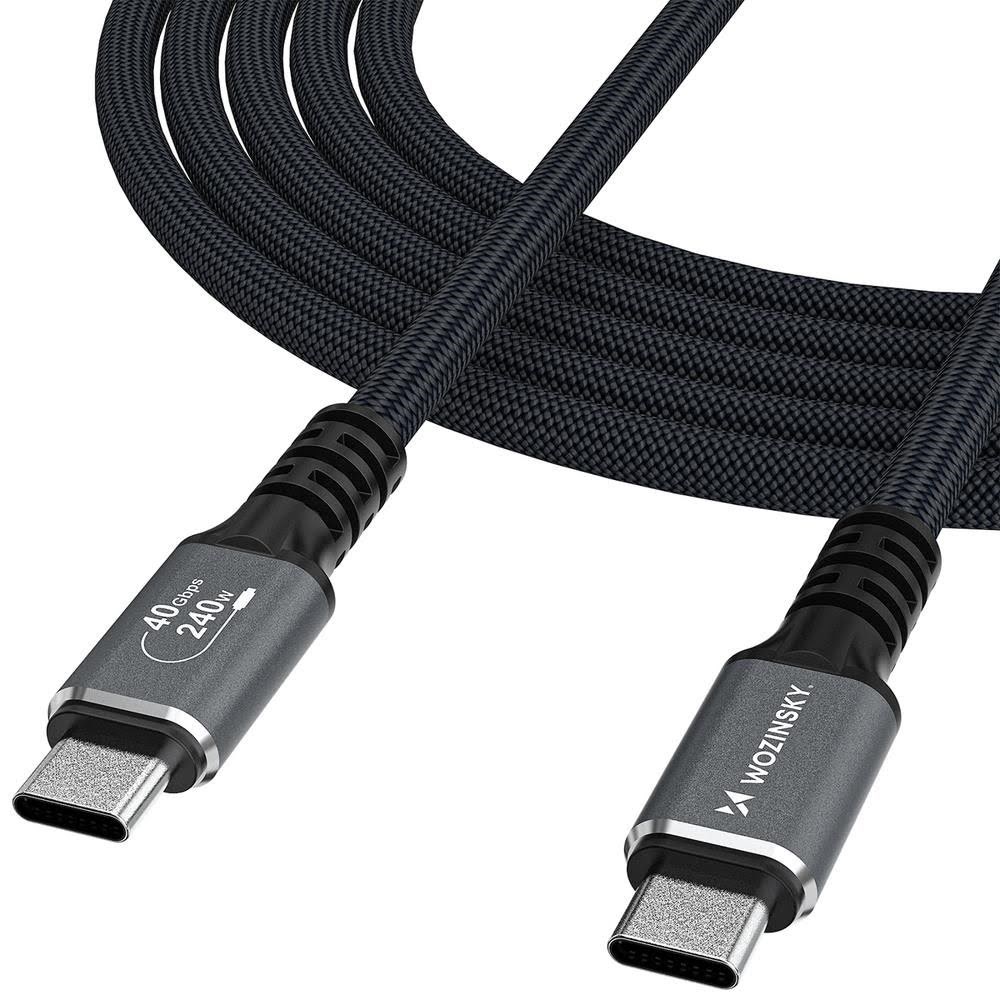 Wozinsky WPS-UY41S USB-C USB4 Cable 40Gb/s 240W 1m 4K - Black Usb Kabel Sort 5907769376740