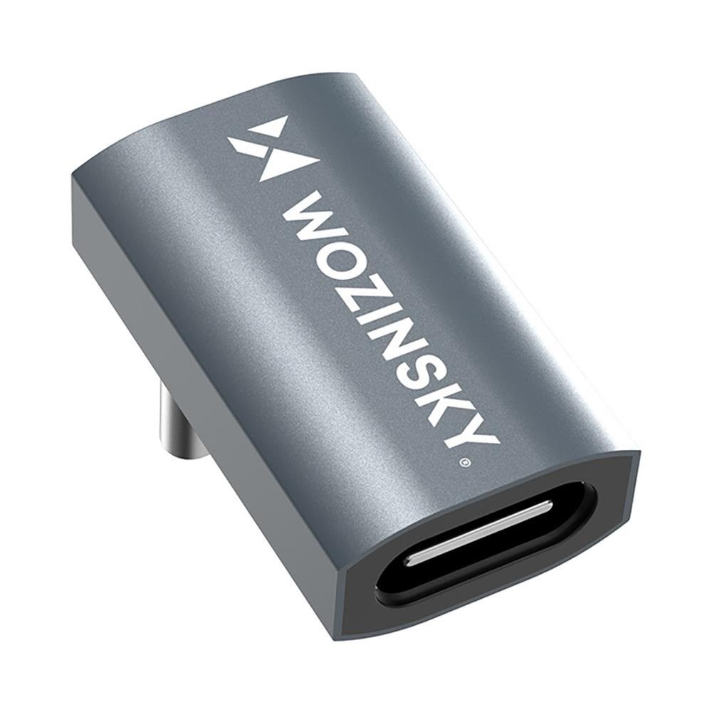 Wozinsky WPKF-01 USB-C - USB-C 40Gb/s 240W 8K OTG Angled Adapter - Gray Usb Kabel Grå 5907769383984