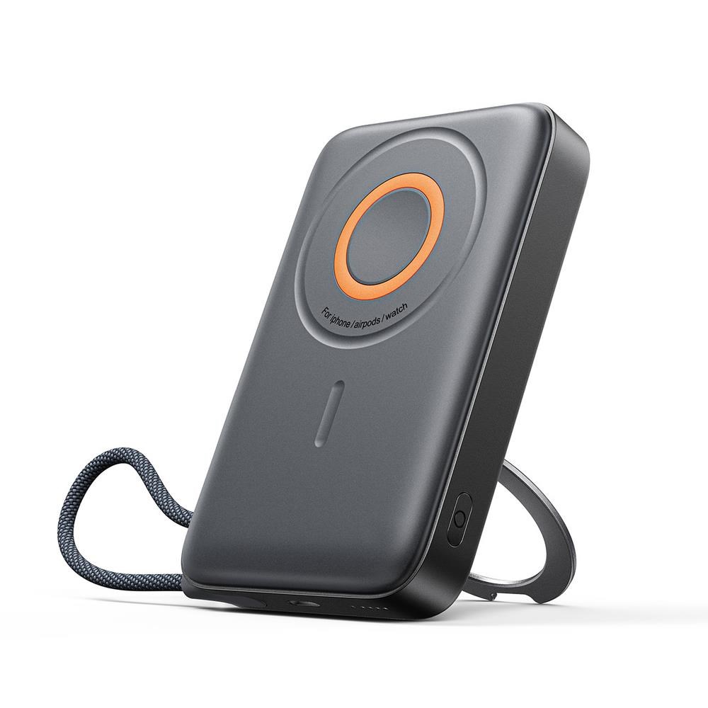 Joyroom JR-PBM02 Powerbank 22.5W 10000mAh 3in1 Magnetic Inductive Compatible with MagSafe with Built-in Cable - Black - 10000 mAh Powerbank Sort