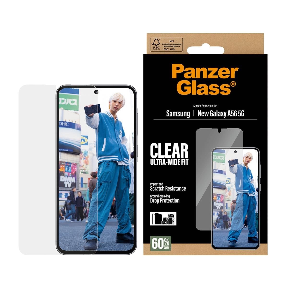 PanzerGlass Screen Protector Samsung Galaxy A57 | Ultra-Wide Fit w. EasyAligner