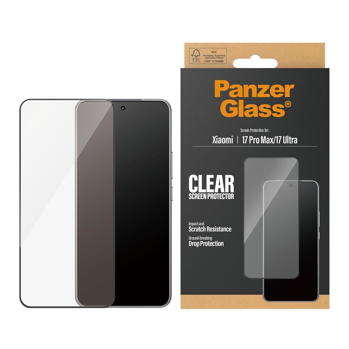 PanzerGlass Screen Protector Xiaomi 17 Ultra | 17 Pro Max | Ultra-Wide Fit Beskyttelsesglas PG09766