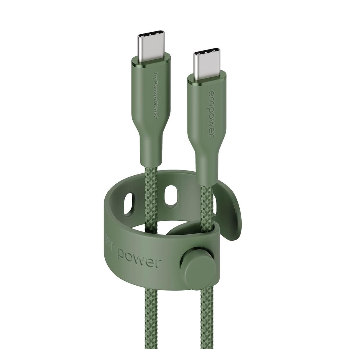 empower by PanzerGlass Racing 60W USB-C to USB-C Cable | USB 2.0 | 1.2M | Sage Usb Kabel Grøn EM84533