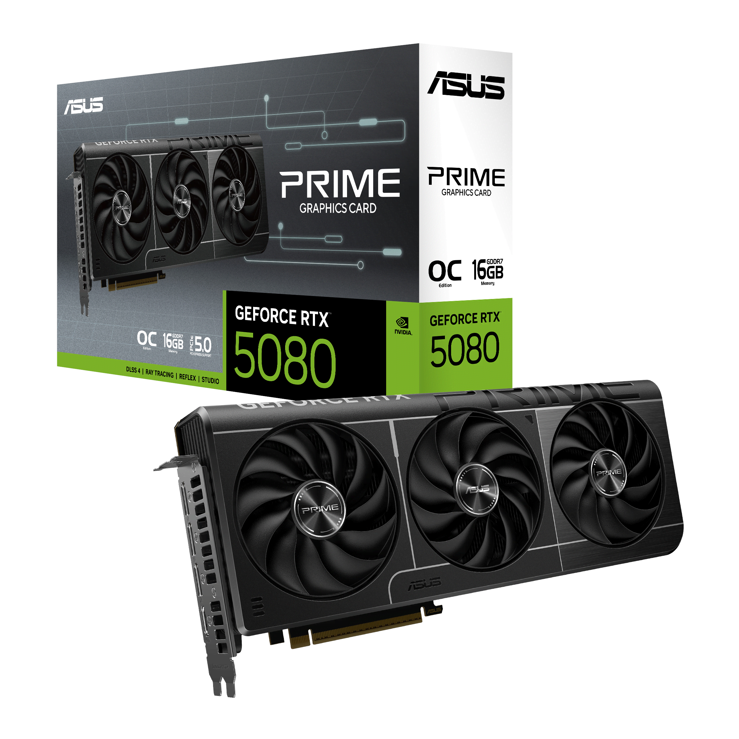 ASUS GeForce RTX 5080 Prime EVO OC - 16GB GDDR7 RAM - Grafikkort Grafikkort Sort 90YV0LX4-M0NA00
