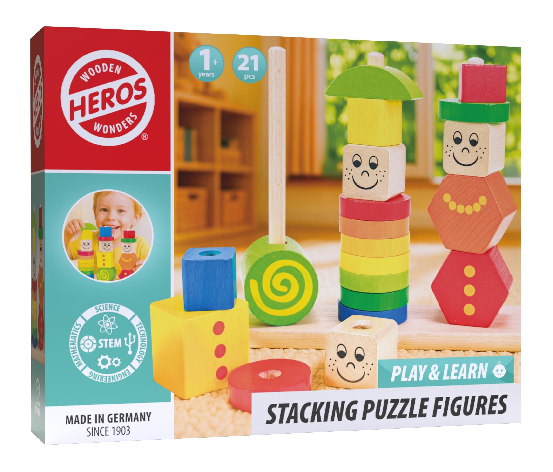 Heros Leg & lær - Træ-stablefigurer Trælegetøj HE0013