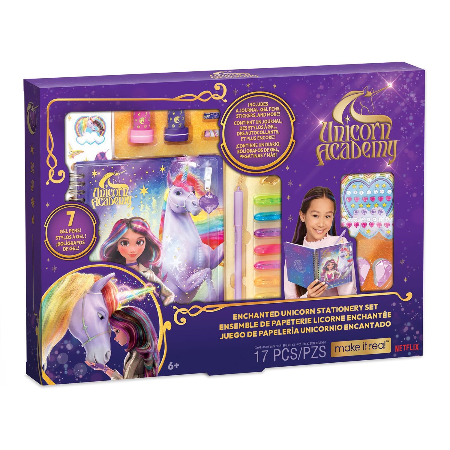 Make It Real Stationery Set Unicorn Academy Enchanted Unicorn Hobby Artikler P241368