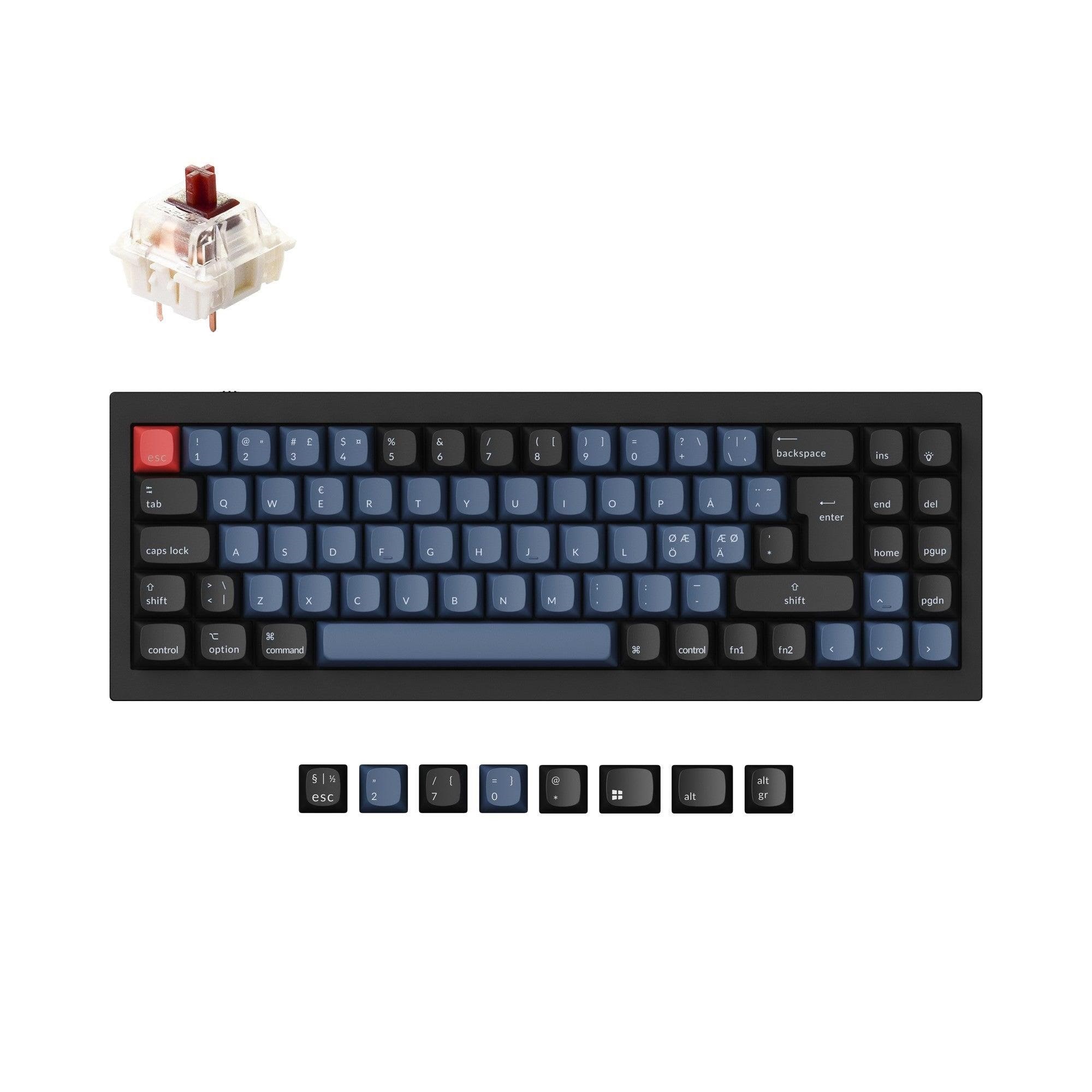 Keychron Q7 QMK Wired - Gateron G Pro Brown - Gaming Tastatur - Uden Numpad - Nordisk - Sort Tastatur Q7-M3-BO