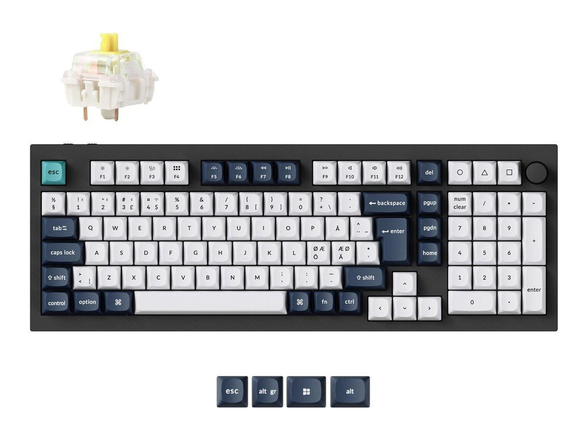 Keychron Q5 MAX 96% Knob Wireless Tri-Mode QMK/VIA - Gateron Jupiter Banana - Tastatur - Nordisk - Sort Tastatur Q5M-M4-BO