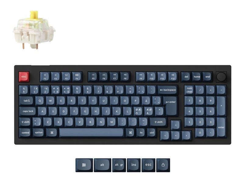 Keychron V5 MAX QMK/VIA Wireless RGB Hot Swap Jupiter Banana - Carbon Black - Gaming Tastatur - Uden Numpad - Nordisk - Sort Tastatur V5M-D4-BO