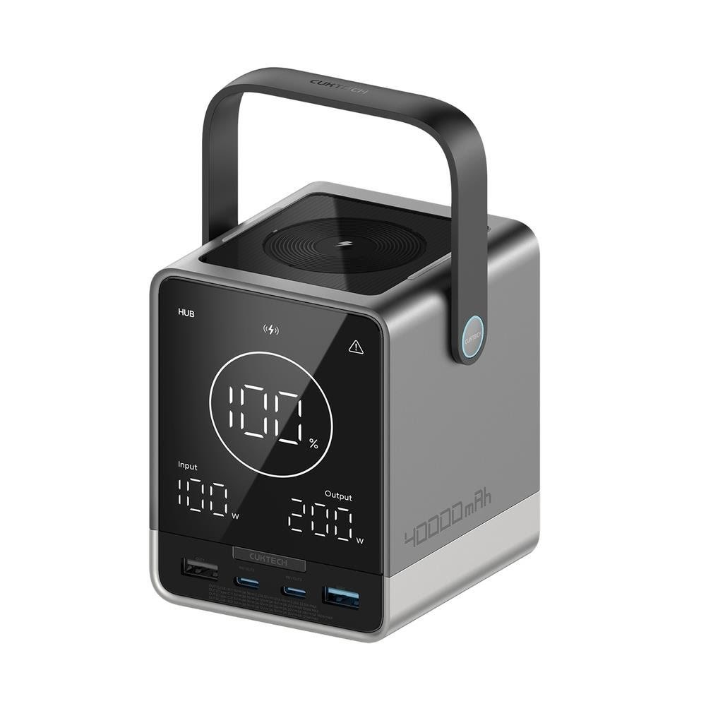 CUKTECH Powerbank 300W with 2x USB-C + 2x USB-A - 40000 mAh Powerbank Sort CUKP01CTEUSL