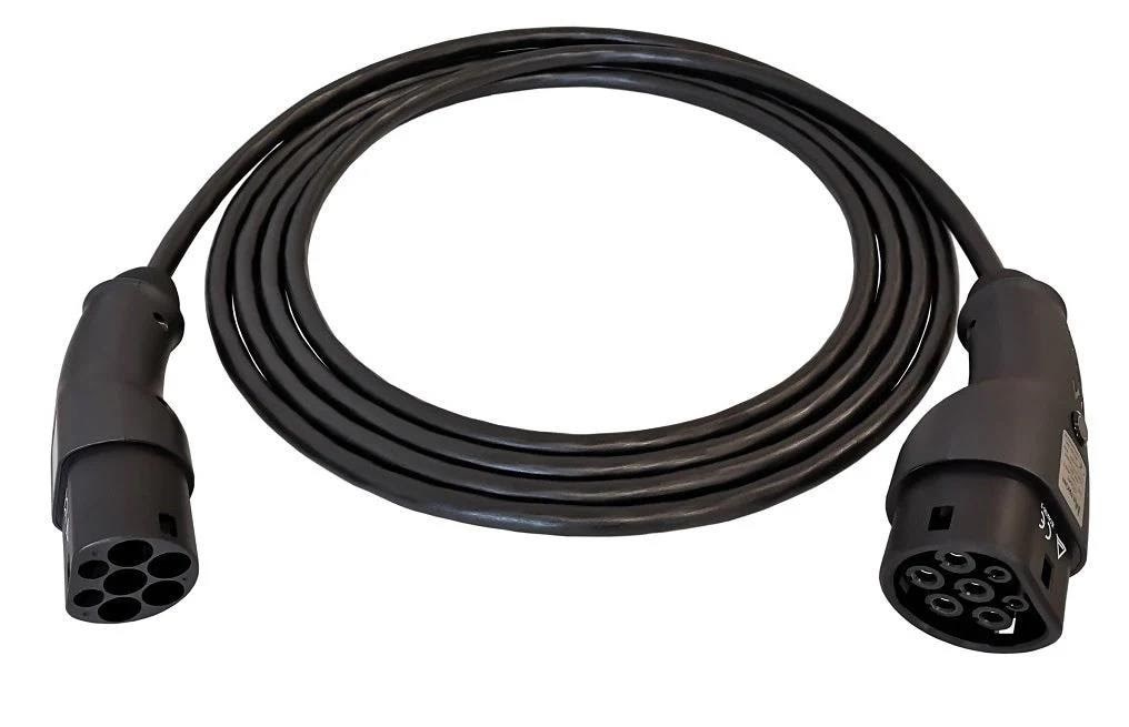 Metron Ladekabel 32 A 22 kW 7 m med Tesla åbningsknap Ladeboks 90312