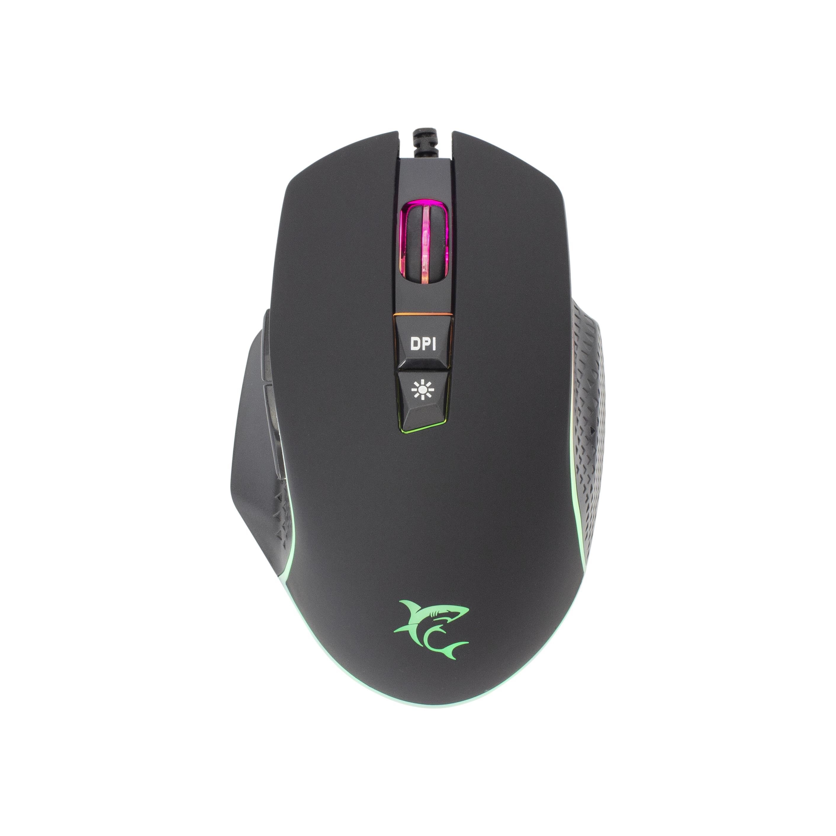 White Shark GARETH Wired - Gaming Mus - Optisk - 7 knapper - Sort Mus GARETH-B