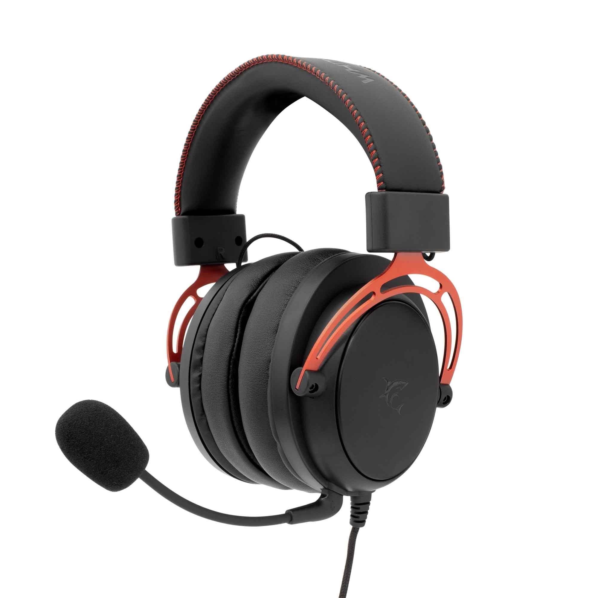 White Shark GORILLA Over-Ear Gaming Headset Hovedtelefoner Og Headset Sort GORILLA BLACK/RED