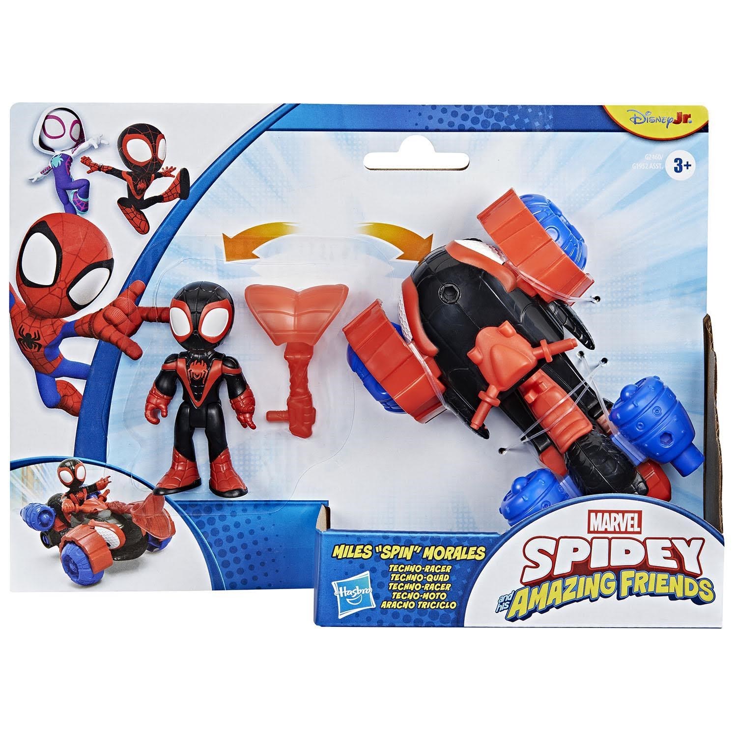 Marvel Spidey And His Amazing Friends 3" Miles Techno Racer Vehicle Figur G24605X00