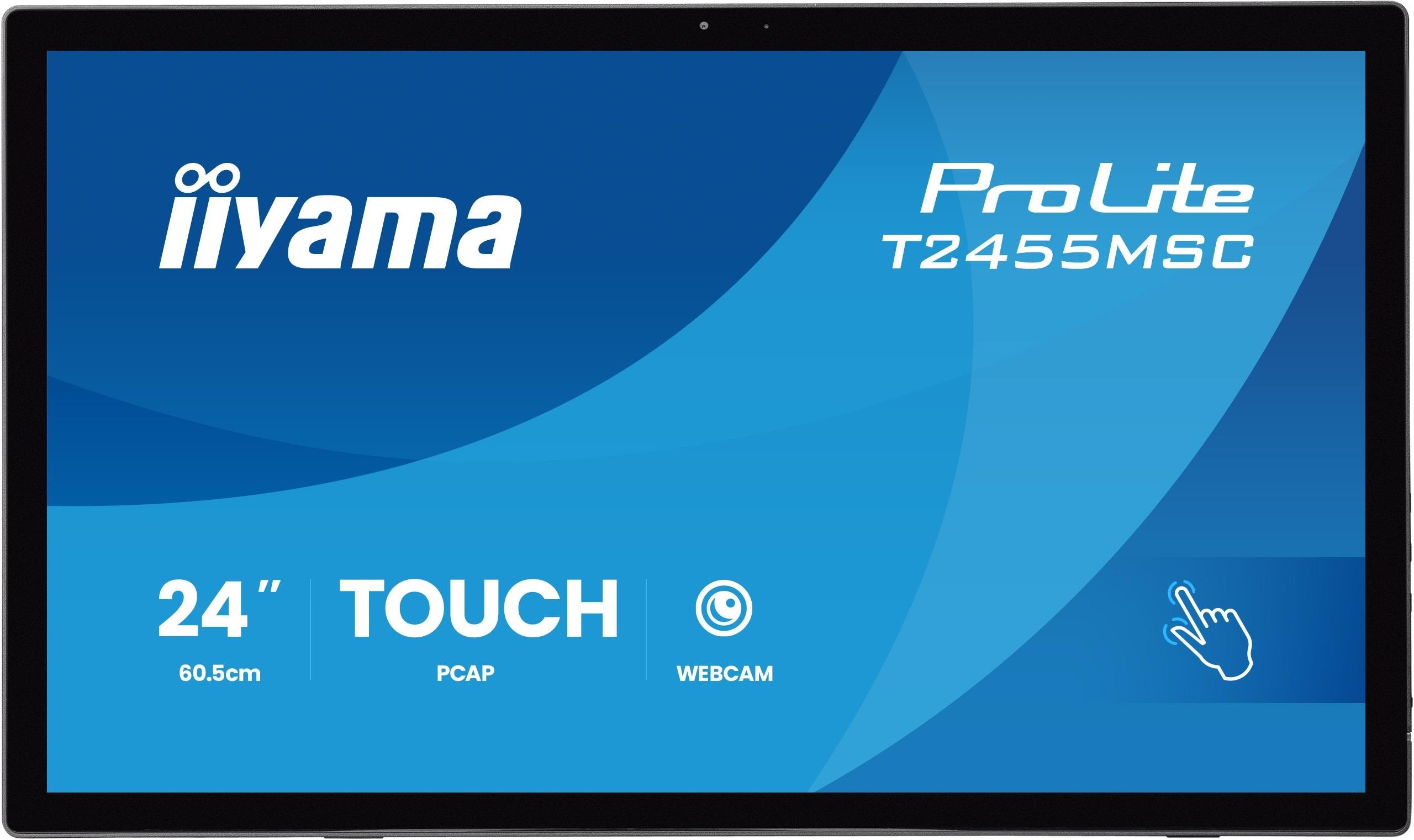 24" iiyama ProLite T2455MSC-B2 - LCD monitor - Full HD (1080p) - 24" Computerskærm Black
