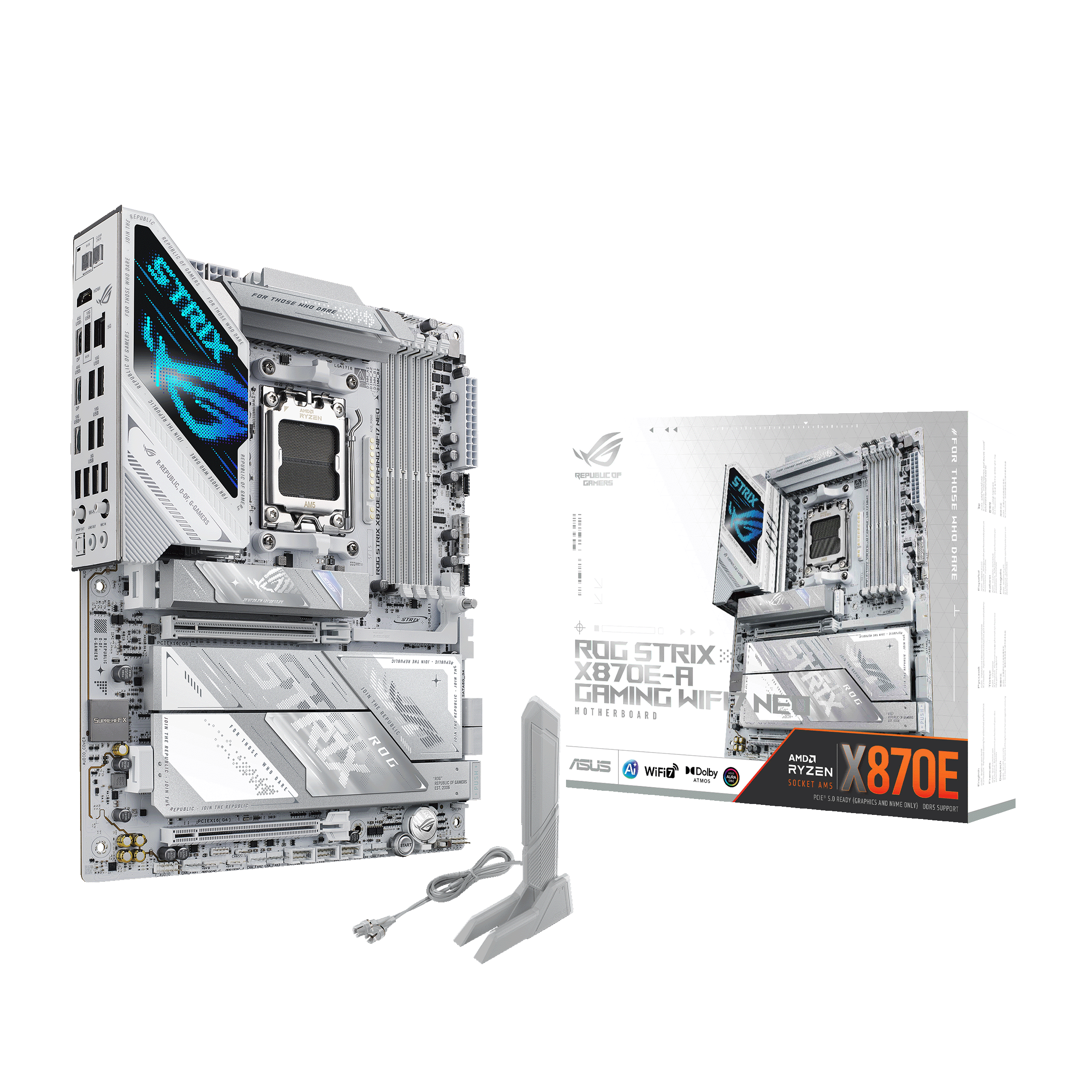 ASUS ROG STRIX X870E-A GAMING WIFI7 NEO Bundkort - AMD X870E - AMD AM5 - DDR5 RAM - ATX Bundkort 90MB1P30-M0EAY0