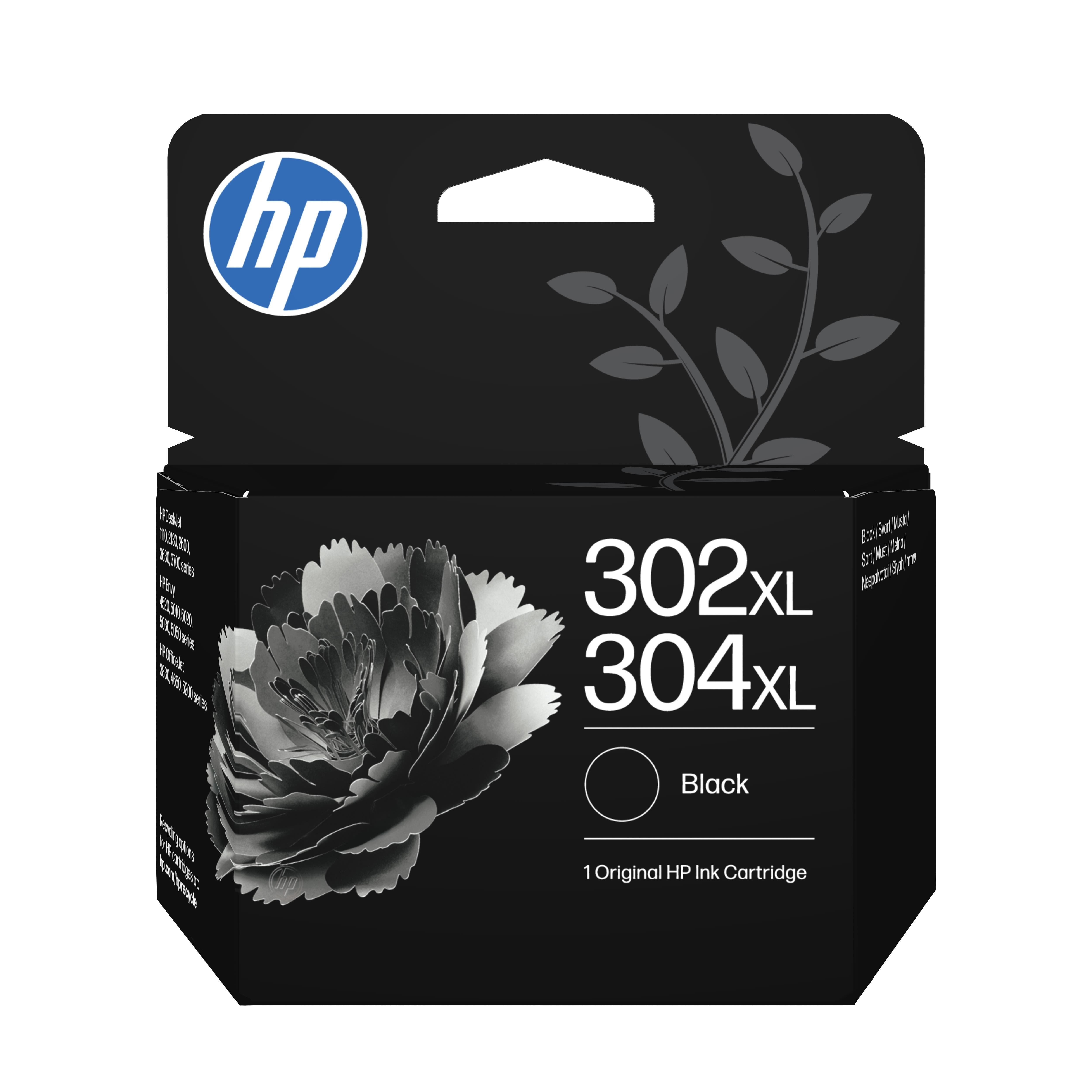 HP 302XL/304XL Black Printerpatron Og Toner Pigmenteret sort B7RT9AE