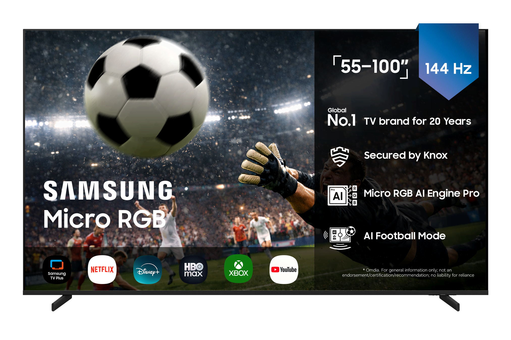 Samsung 65" Fladskærms TV Micro RGB 4K HDR 10+ TMR65R85HAUXXC Fjernsyn Sort