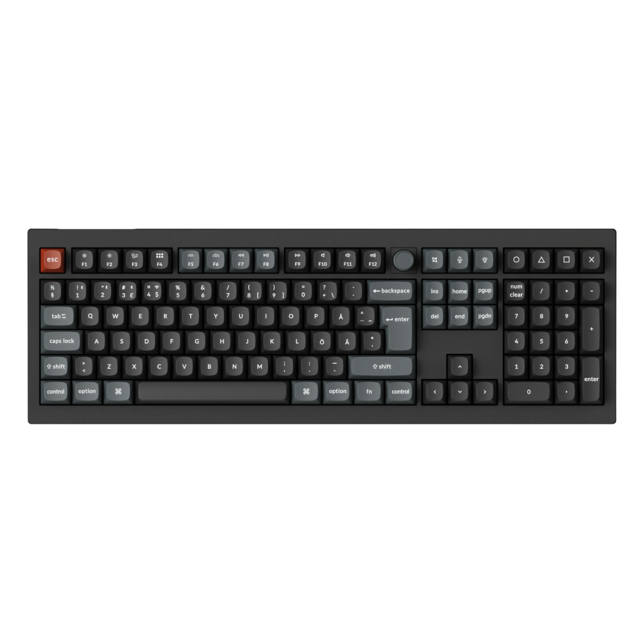 Keychron V6 Ultra 100% 8K Wireless Tri-Mode - POM Brown - Gaming Tastatur - Nordisk - Sort