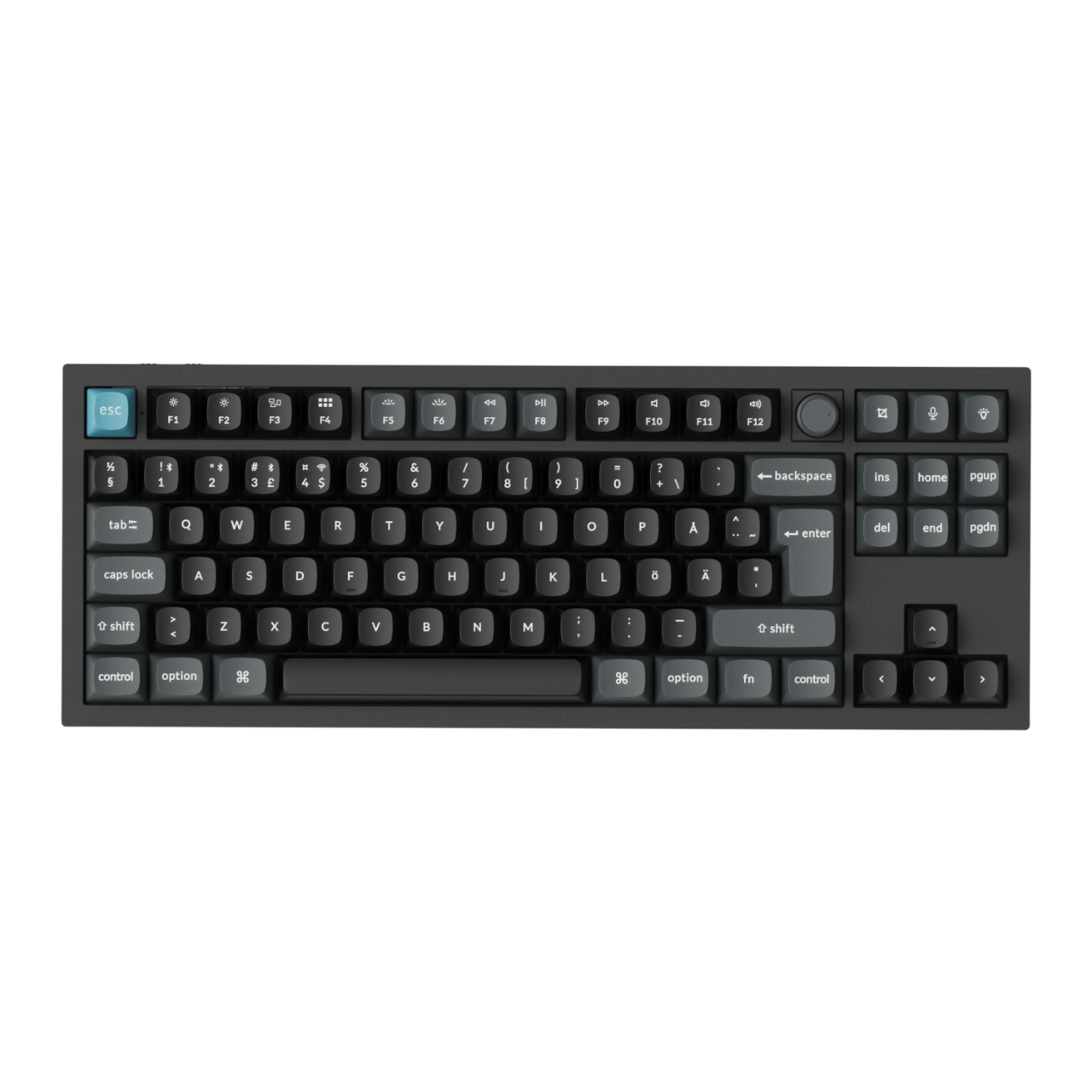 Keychron Q3 Ultra 80% 8K Wireless Tri-Mode - POM Red - Gaming Tastatur - Uden Numpad - Nordisk - Sort