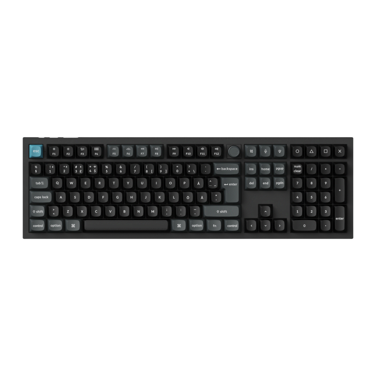 Keychron Q6 Ultra 100% 8K Wireless Tri-Mode - POM Brown - Gaming Tastatur - Nordisk - Sort