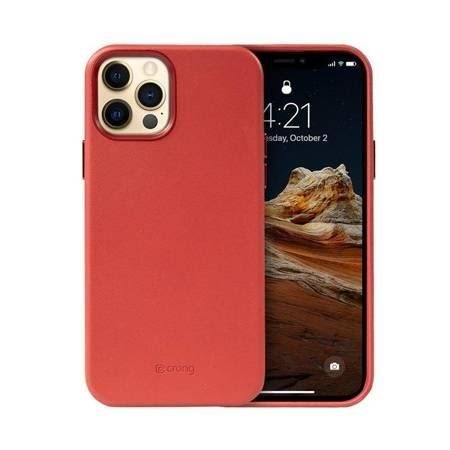 CRONG Essential Cover - iPhone 12 Pro Max Faux Leather Case (Red) Mobilcover CRG-ESS-IP1267-RED