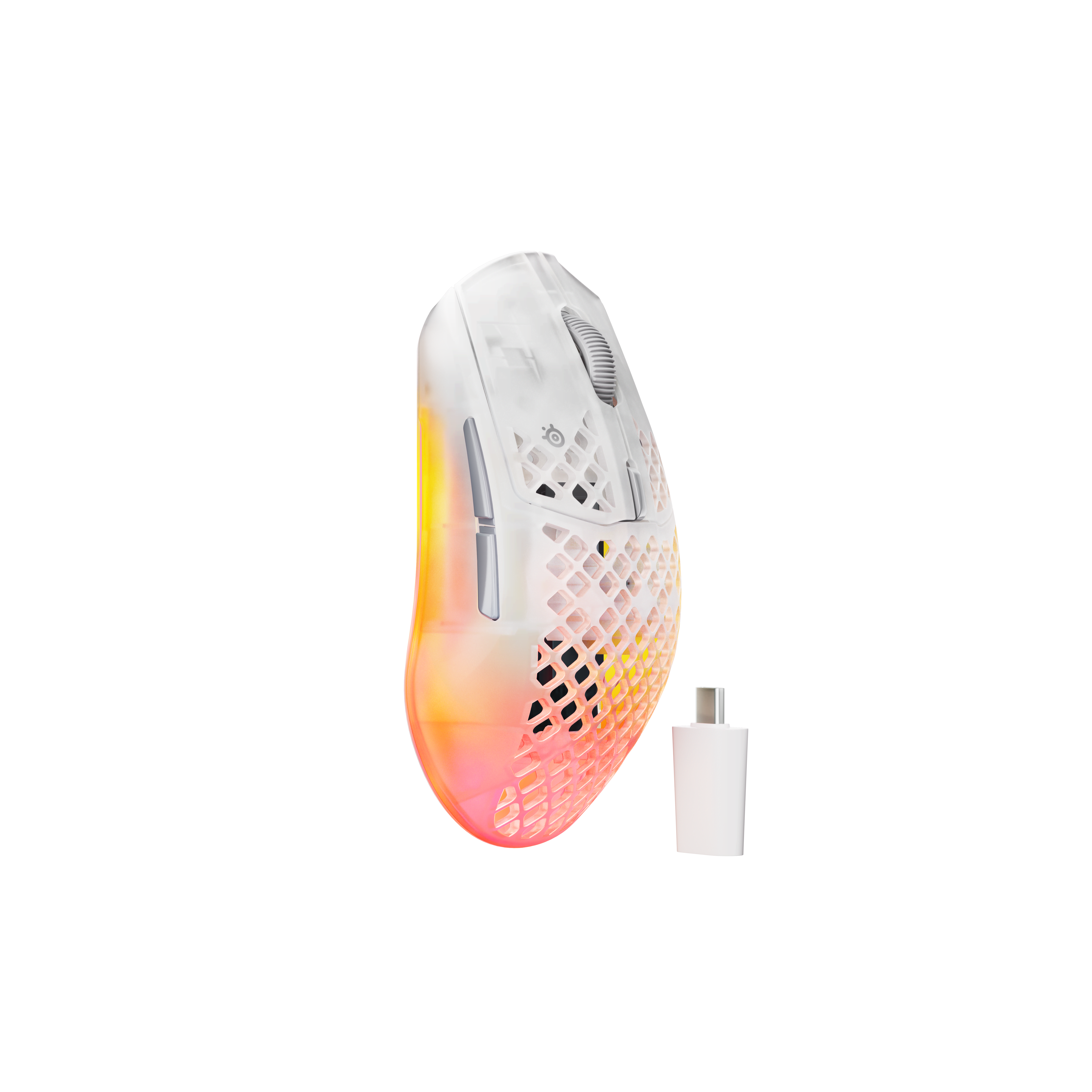 SteelSeries Aerox 3 WL Gen 2 (Ghost) - Gaming Mus - Optisk - 5 knapper - Hvid med RGB-LED lys Mus 62715