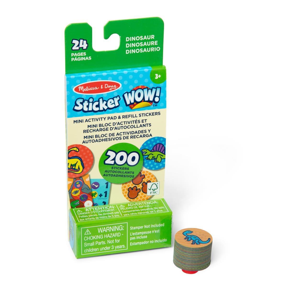 Melissa & Doug Sticker Wow! Mini Activity Pad & Refill Stickers : Dinosaur